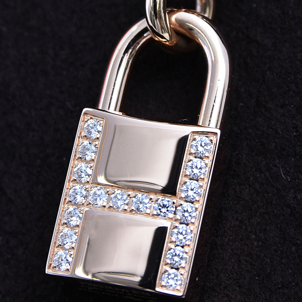 エルメス ネックレス レディース アミュレット カデナ ダイヤモンド ネックレス ピンクゴールド HERMES 750PG 中古