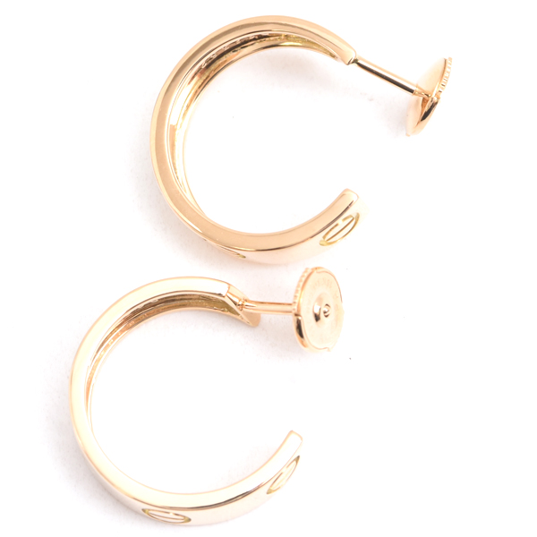 カルティエ ピアス レディース ラブ フープ ピアス 5.4mm幅 イエローゴールド Cartier 750YG 中古