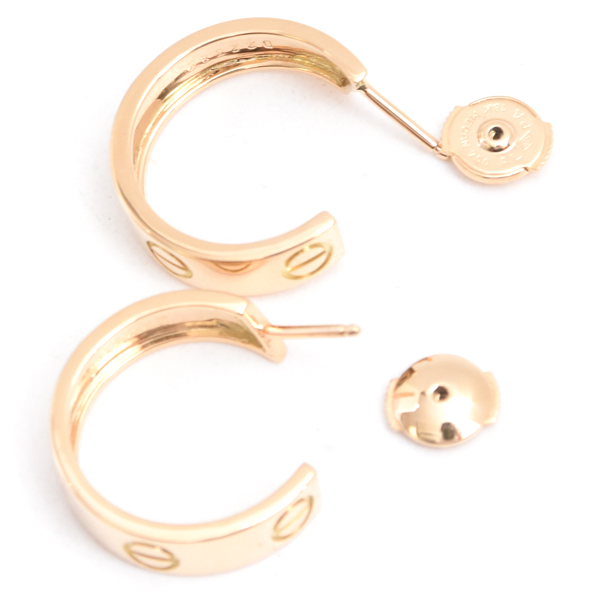 カルティエ ピアス レディース ラブ フープ ピアス 5.4mm幅 イエローゴールド Cartier 750YG 中古