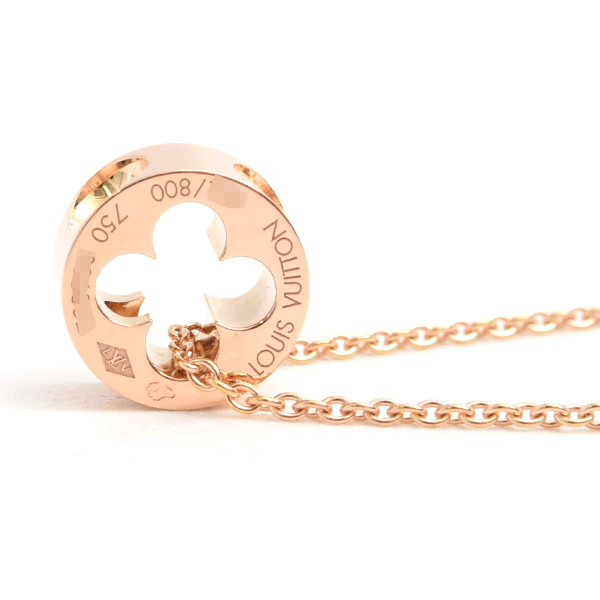 ルイヴィトン ネックレス レディース パンダンティフ アンプラント 1Pダイヤ ネックレス 限定 ピンクゴールド Louis Vuitton 750PG 中古