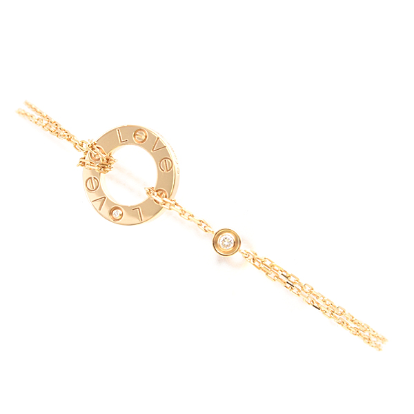 カルティエ ブレスレット レディース ラブサークル 2Pダイヤ ブレスレット イエローゴールド 750YG Cartier 中古