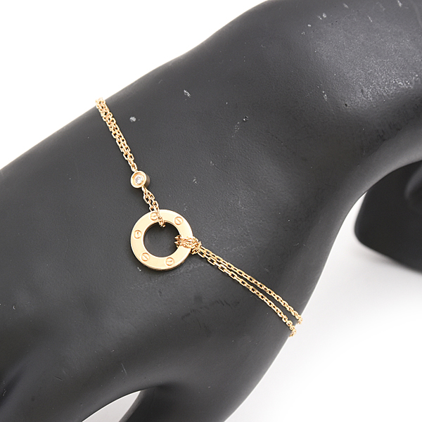 カルティエ ブレスレット レディース ラブサークル 2Pダイヤ ブレスレット イエローゴールド 750YG Cartier 中古