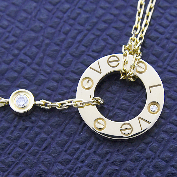 カルティエ ブレスレット レディース ラブサークル 2Pダイヤ ブレスレット イエローゴールド 750YG Cartier 中古