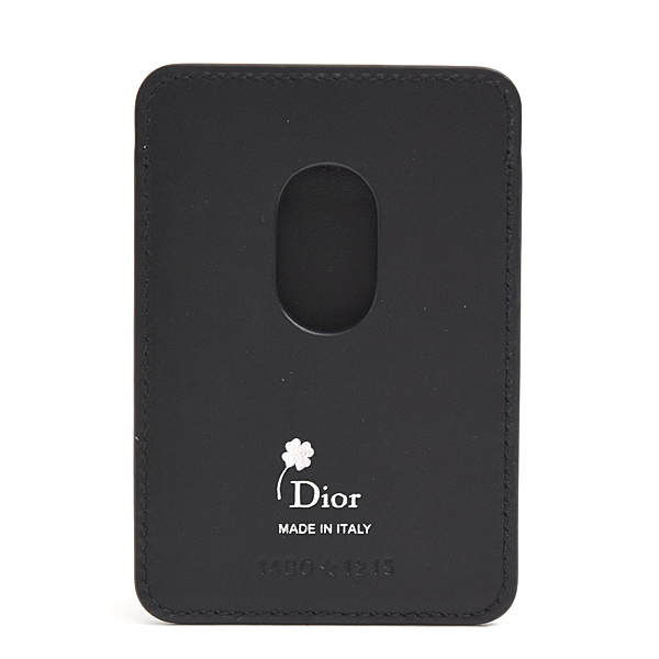 クリスチャンディオール カードケース メンズ マグネット カードホルダー カーフ ブラック Christian Dior 2BTCH207GUU 中古