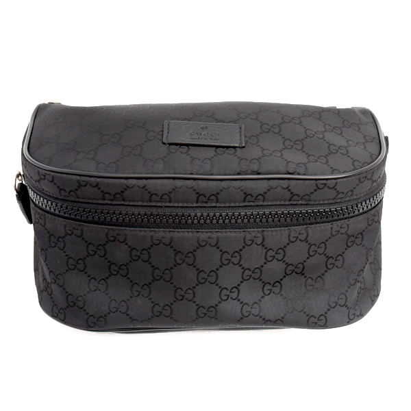 グッチ バッグ メンズ ベルトバッグ ボディバッグ GG ナイロン アウトレット ブラック GUCCI 449182 中古
