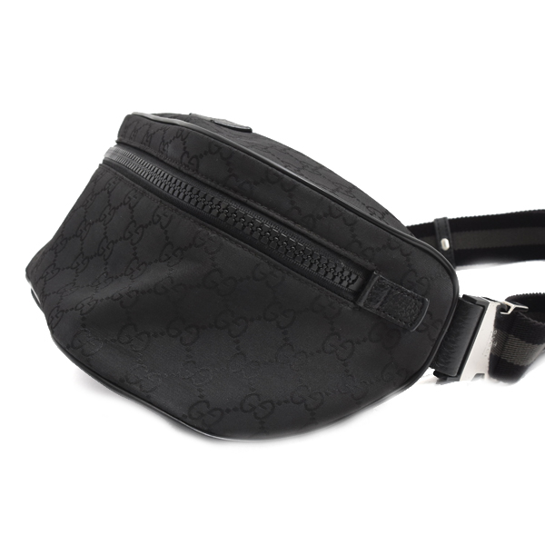 グッチ バッグ メンズ ベルトバッグ ボディバッグ GG ナイロン アウトレット ブラック GUCCI 449182 中古