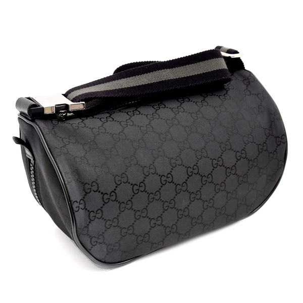 グッチ バッグ メンズ ベルトバッグ ボディバッグ GG ナイロン アウトレット ブラック GUCCI 449182 中古
