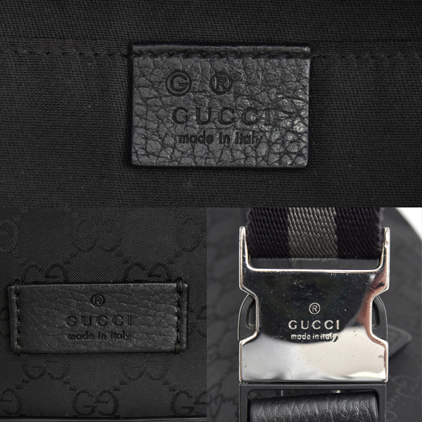 グッチ バッグ メンズ ベルトバッグ ボディバッグ GG ナイロン アウトレット ブラック GUCCI 449182 中古
