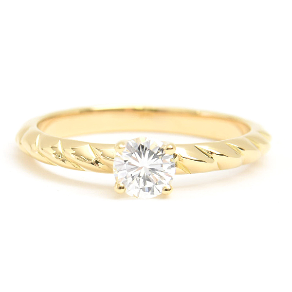 ショーメ 指輪 レディース トルサード ダイヤ ソリテール リング 12.5号 D0.40ct E-VVS1-VG イエローゴールド CHAUMET 750YG 中古