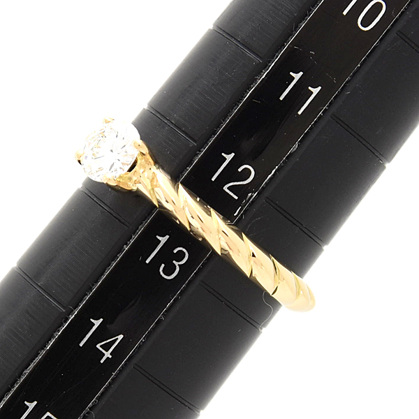 ショーメ 指輪 レディース トルサード ダイヤ ソリテール リング 12.5号 D0.40ct E-VVS1-VG イエローゴールド CHAUMET 750YG 中古