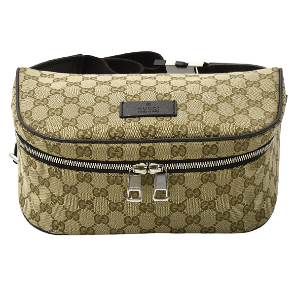 グッチ バッグ レディース メンズ ボディバッグ ベルトバッグ GGキャンバス ブラウン系 GUCCI 630915 中古