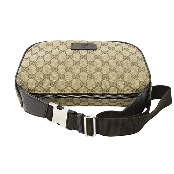 グッチ バッグ レディース メンズ ボディバッグ ベルトバッグ GGキャンバス ブラウン系 GUCCI 630915 中古