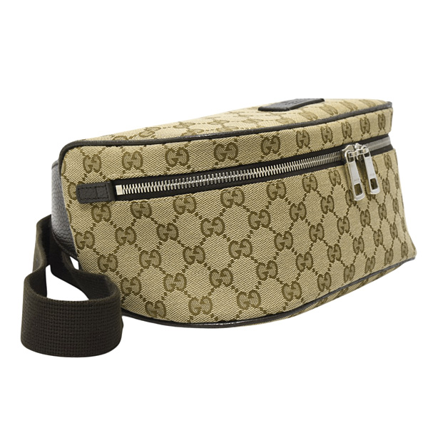 グッチ バッグ レディース メンズ ボディバッグ ベルトバッグ GGキャンバス ブラウン系 GUCCI 630915 中古