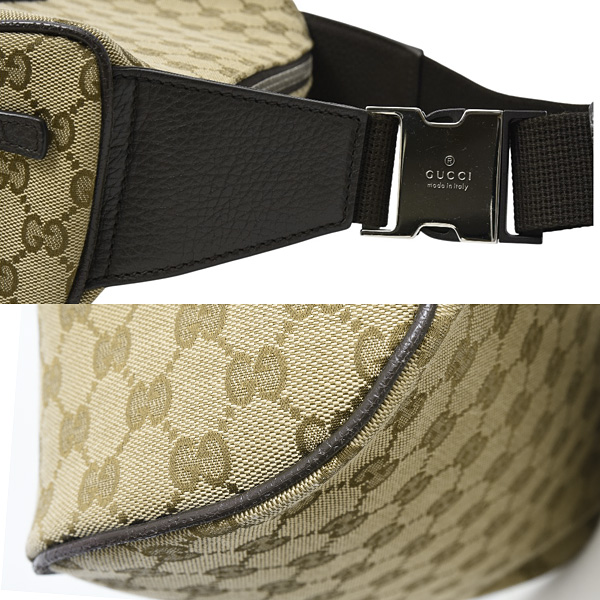 グッチ バッグ レディース メンズ ボディバッグ ベルトバッグ GGキャンバス ブラウン系 GUCCI 630915 中古