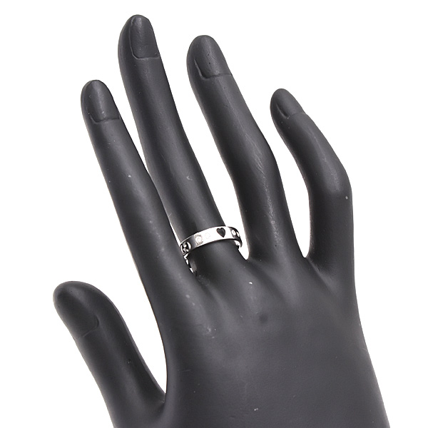 グッチ 指輪 レディース アイコン アモールリング ハート 10Pダイヤモンド 刻印サイズ11 実測10.5号 ホワイトゴールド GUCCI 750WG 中古