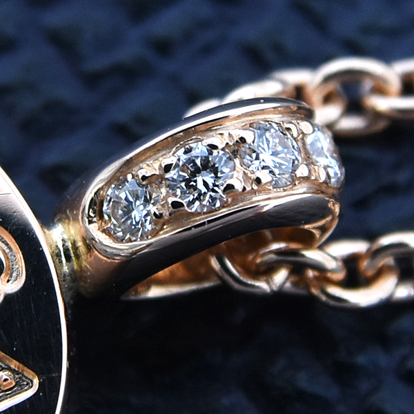 ブルガリ ネックレス レディース ブルガリブルガリ オニキス×シェル ダイヤ ネックレス ピンクゴールド BVLGARI 750PG 中古