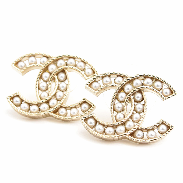 シャネル ピアス レディース ココマーク フェイクパール ピアス GP ゴールド CHANEL 中古