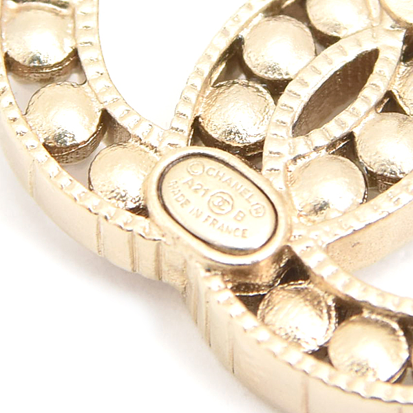 シャネル ピアス レディース ココマーク フェイクパール ピアス GP ゴールド CHANEL 中古