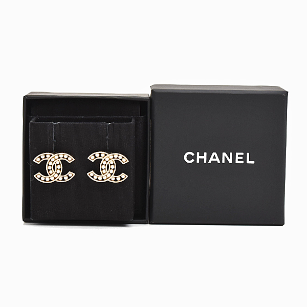 シャネル ピアス レディース ココマーク フェイクパール ピアス GP ゴールド CHANEL 中古