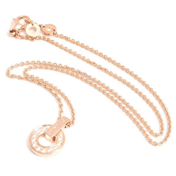 ブルガリ ネックレス レディース オープンワーク ダイヤ ネックレス ピンクゴールド BVLGARI 750PG 中古
