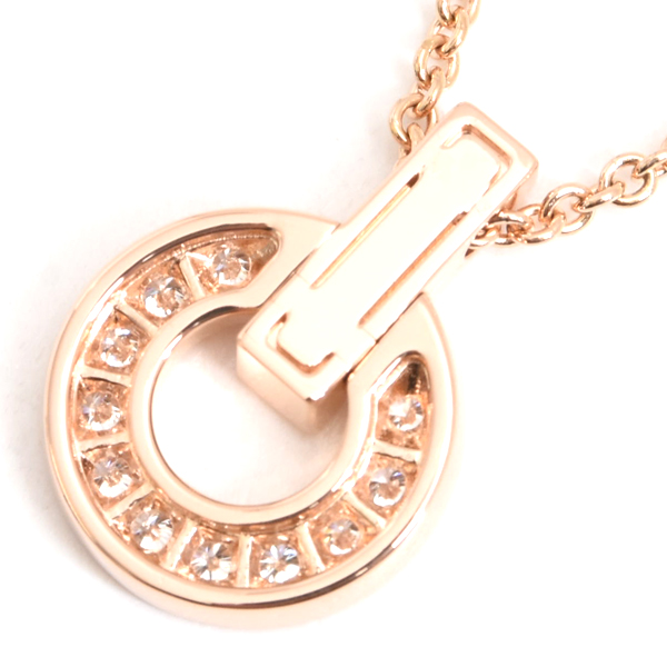 ブルガリ ネックレス レディース オープンワーク ダイヤ ネックレス ピンクゴールド BVLGARI 750PG 中古