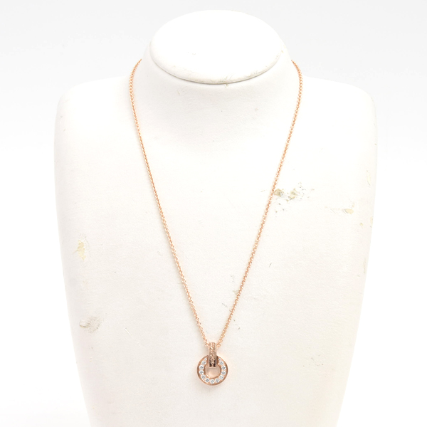 ブルガリ ネックレス レディース オープンワーク ダイヤ ネックレス ピンクゴールド BVLGARI 750PG 中古