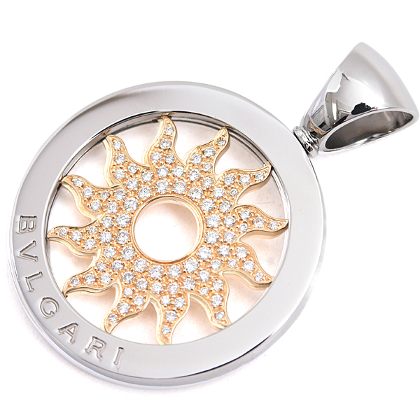 ブルガリ ペンダント メンズ トンドサン パヴェダイヤモンド ペンダントトップ ステンレス ゴールド BVLGARI SS×750YG 中古