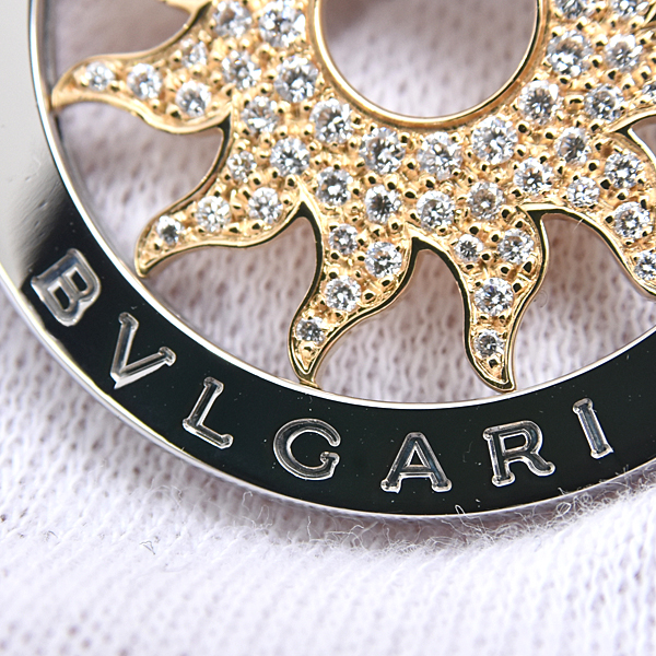 ブルガリ ペンダント メンズ トンドサン パヴェダイヤモンド ペンダントトップ ステンレス ゴールド BVLGARI SS×750YG 中古