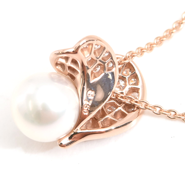 ミキモト ネックレス レディース レ ペタル プラス ヴァンドーム ネックレス ピンクゴールド MIKIMOTO 750PG 中古