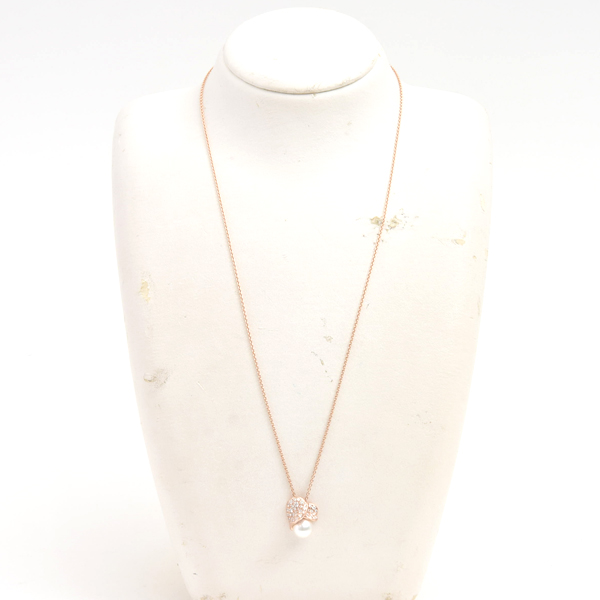 ミキモト ネックレス レディース レ ペタル プラス ヴァンドーム ネックレス ピンクゴールド MIKIMOTO 750PG 中古