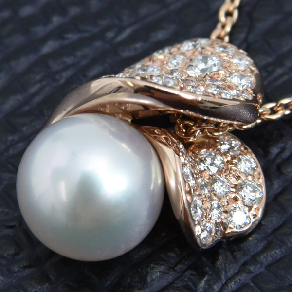 ミキモト ネックレス レディース レ ペタル プラス ヴァンドーム ネックレス ピンクゴールド MIKIMOTO 750PG 中古