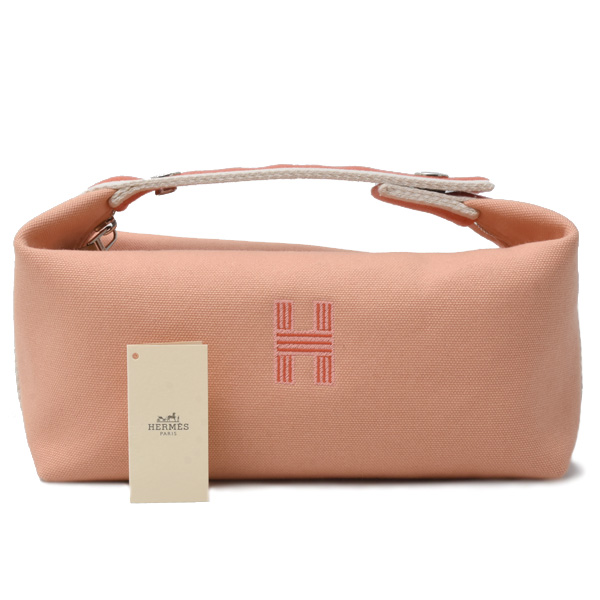 エルメス バッグ ユニセックス ブリッドアブラックPM ハンドバッグ ポーチ 小物入れ コットン ピンク系 HERMES 中古