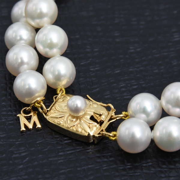 ミキモト ブレス レディース 2連 パール ブレスレット 7.5mm～7.9mm珠 ゴールド MIKIMOTO K18 中古
