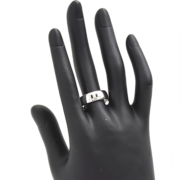 エルメス 指輪 メンズ ヘラクレス リング 刻印サイズ59 実測18.5号程度 幅6.4mm ホワイトゴールド 750WG K18WG HERMES 中古