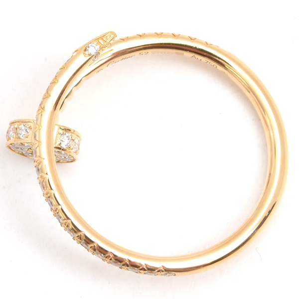 カルティエ 指輪 レディース ジュストアンクル SM ダイヤ リング 52号 ピンクゴールド Cartier 750PG 中古