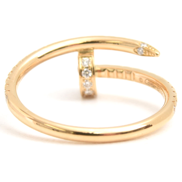 カルティエ 指輪 レディース ジュストアンクル SM ダイヤ リング 52号 ピンクゴールド Cartier 750PG 中古