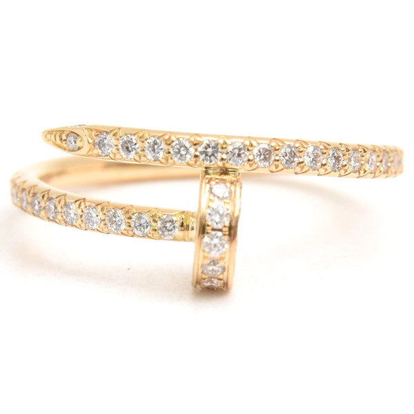 カルティエ 指輪 レディース ジュストアンクル SM ダイヤ リング 52号 ピンクゴールド Cartier 750PG 中古