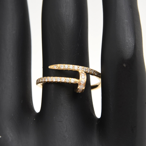 カルティエ 指輪 レディース ジュストアンクル SM ダイヤ リング 52号 ピンクゴールド Cartier 750PG 中古