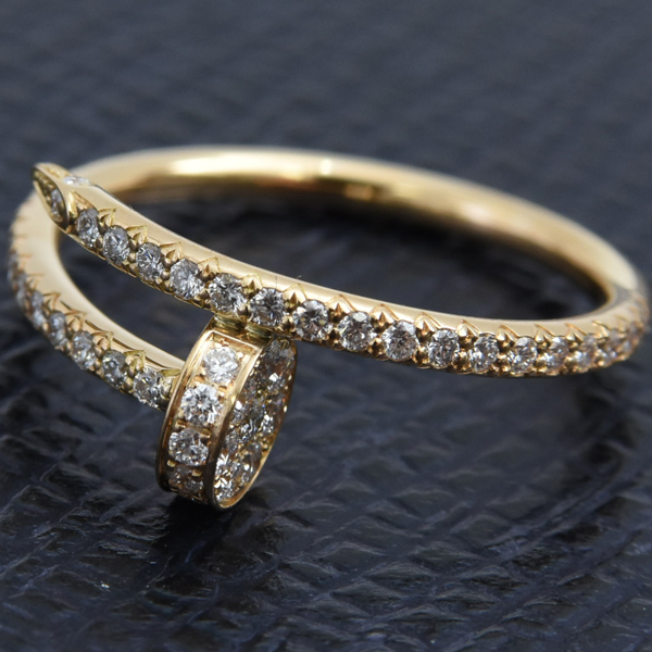 カルティエ 指輪 レディース ジュストアンクル SM ダイヤ リング 52号 ピンクゴールド Cartier 750PG 中古