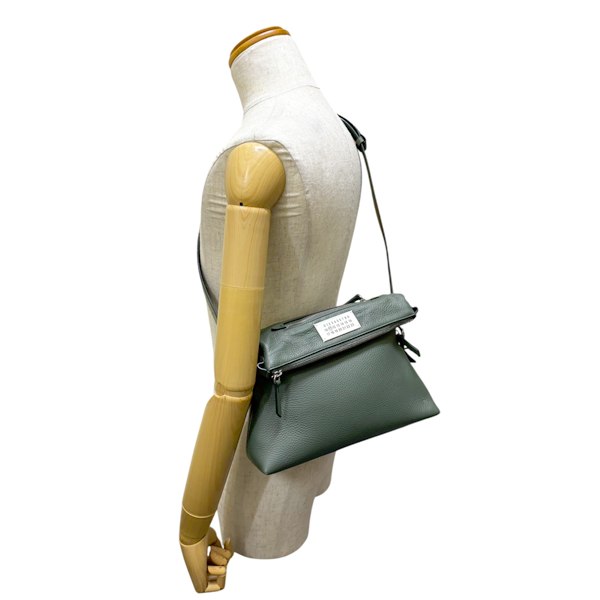 メゾンマルジェラ バッグ メンズ レディーズ 5AC ショルダーバッグ ハンドバッグ レザー グリーン Maison Margiela SB1WG003 中古
