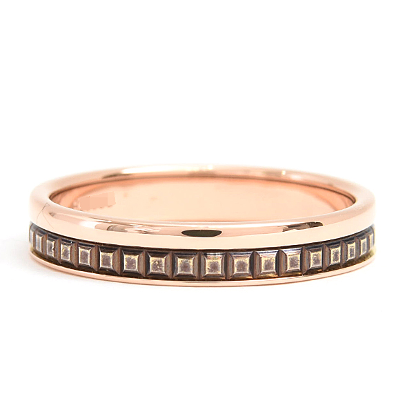 ブシュロン 指輪 メンズ キャトル クラシック ハーフ リング 58号 実寸17.5号 ピンクゴールド BOUCHERON 750PG×PVD 中古