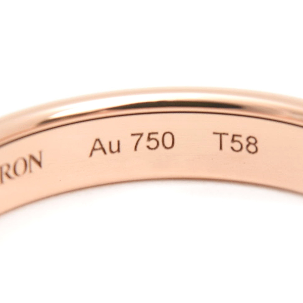 ブシュロン 指輪 メンズ キャトル クラシック ハーフ リング 58号 実寸17.5号 ピンクゴールド BOUCHERON 750PG×PVD 中古