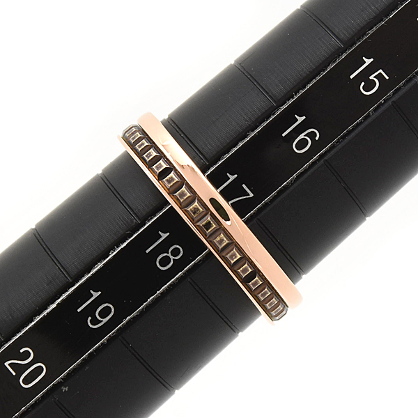 ブシュロン 指輪 メンズ キャトル クラシック ハーフ リング 58号 実寸17.5号 ピンクゴールド BOUCHERON 750PG×PVD 中古