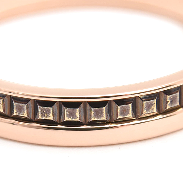 ブシュロン 指輪 メンズ キャトル クラシック ハーフ リング 58号 実寸17.5号 ピンクゴールド BOUCHERON 750PG×PVD 中古