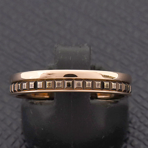 ブシュロン 指輪 メンズ キャトル クラシック ハーフ リング 58号 実寸17.5号 ピンクゴールド BOUCHERON 750PG×PVD 中古