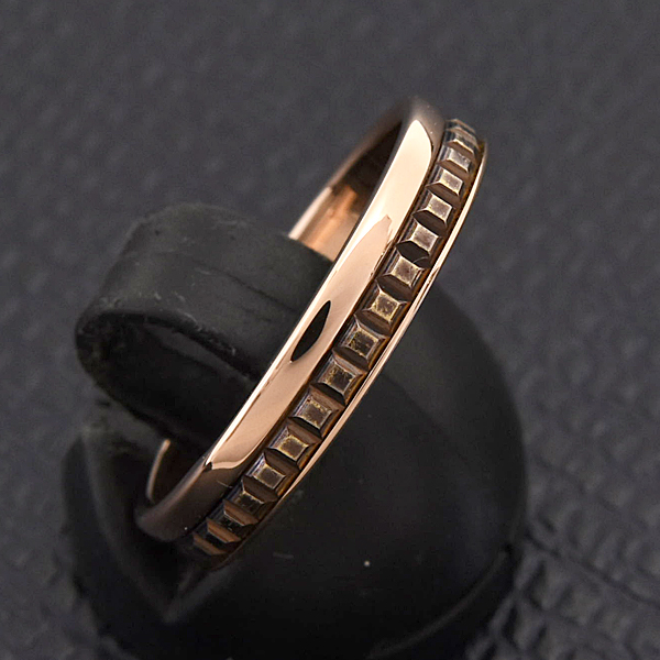 ブシュロン 指輪 メンズ キャトル クラシック ハーフ リング 58号 実寸17.5号 ピンクゴールド BOUCHERON 750PG×PVD 中古