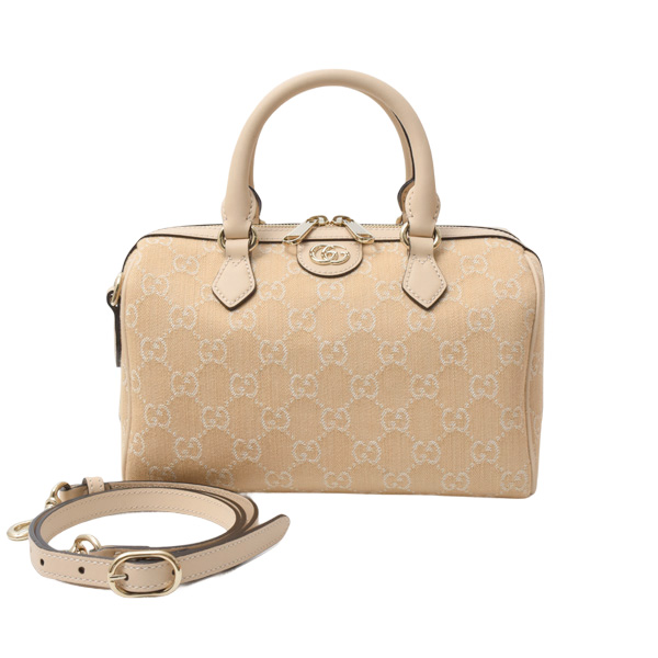 グッチ バック レディース オフディア スモール トップハンドル 2WAY ショルダー ベージュ GGキャンバス×レザー GUCCI 772061 中古