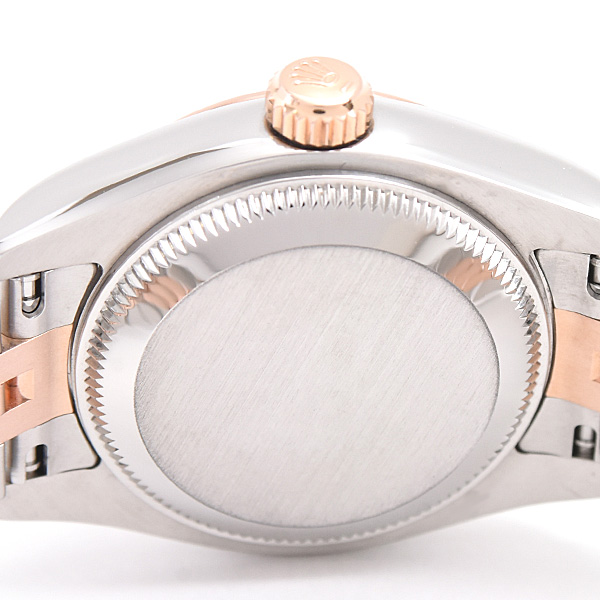 ロレックス 時計 レディース デイトジャスト 10Pダイヤ D番 自動巻 ゴールドダスト シェル文字盤 SS×PG ROLEX 179171NG 中古
