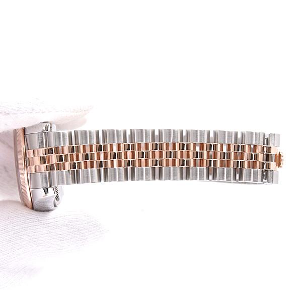 ロレックス 時計 レディース デイトジャスト 10Pダイヤ D番 自動巻 ゴールドダスト シェル文字盤 SS×PG ROLEX 179171NG 中古