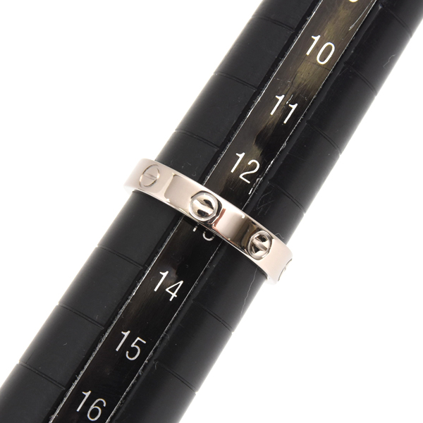 カルティエ 指輪 レディース ミニラブ リング 保証書付 53号 ホワイトゴールド Cartier 750WG 中古